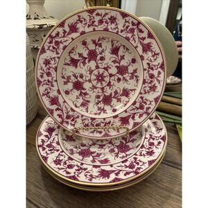 Franciscan Lorraine Maroon Rimmed Soup Bowls Set of 3